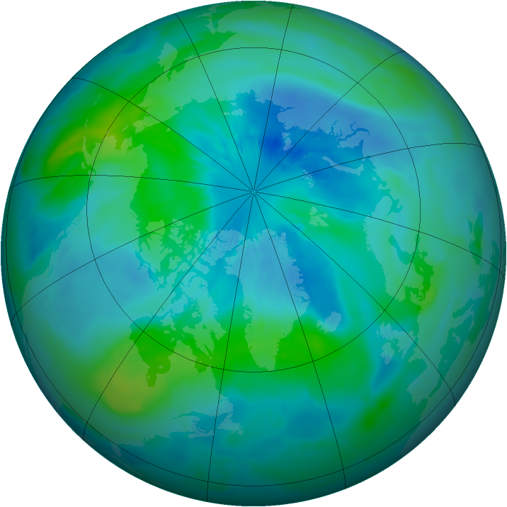 Arctic ozone map for 22 September 2012